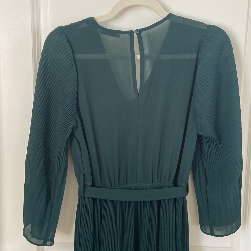 Baltic Born Dark Green Crepe Midi Dress Small - Picture 7 of 8